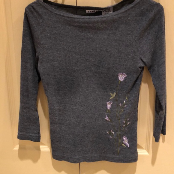 Energie Tops - Grey boat neck dress shirt